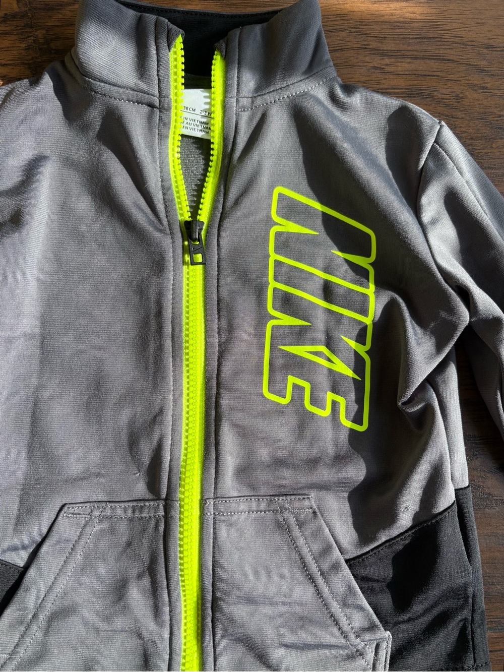 Nike Gray Neon Zip Jacket 3T